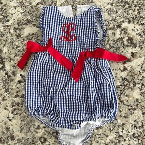 Cecil and Lou romper bubble 2t monogrammed L